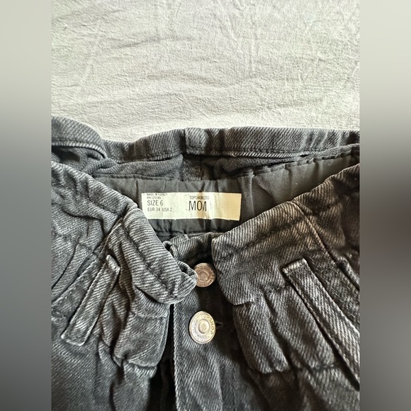 Black Topshop Mom Shorts - Picture 2 of 3